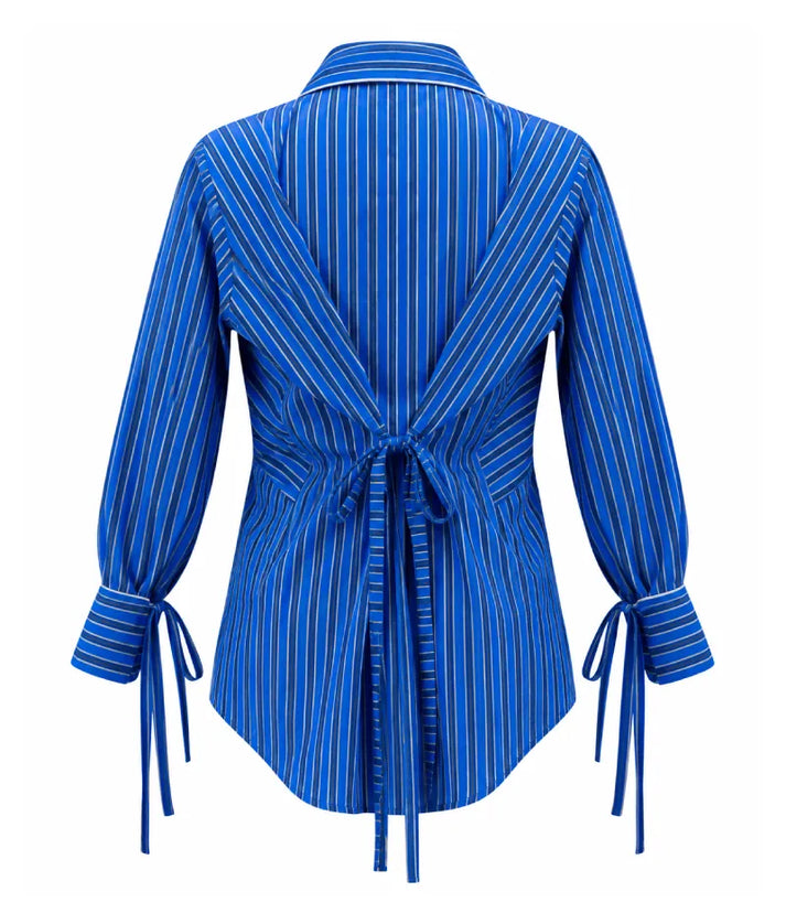 Label Blue Stripe Printed Shirt