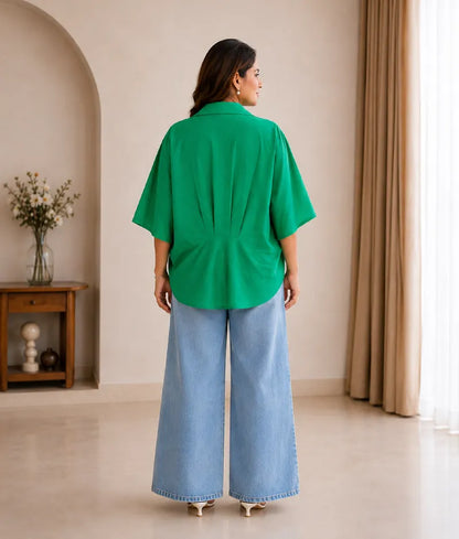 Label Bottle Green Linen Shirt