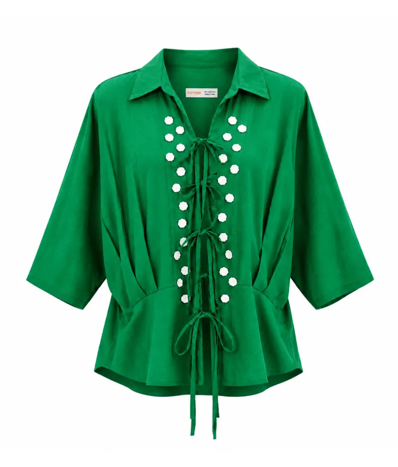 Label Bottle Green Linen Shirt