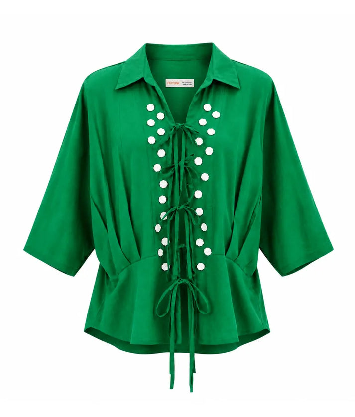 Label Bottle Green Linen Shirt