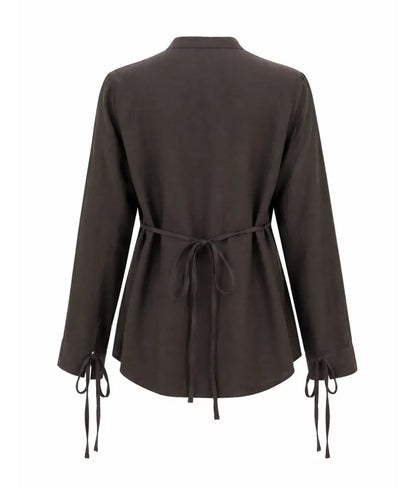 Label Brown Embroidered Shirt