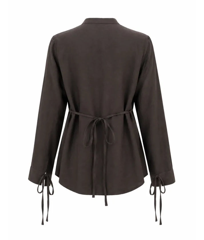 Label Brown Embroidered Shirt