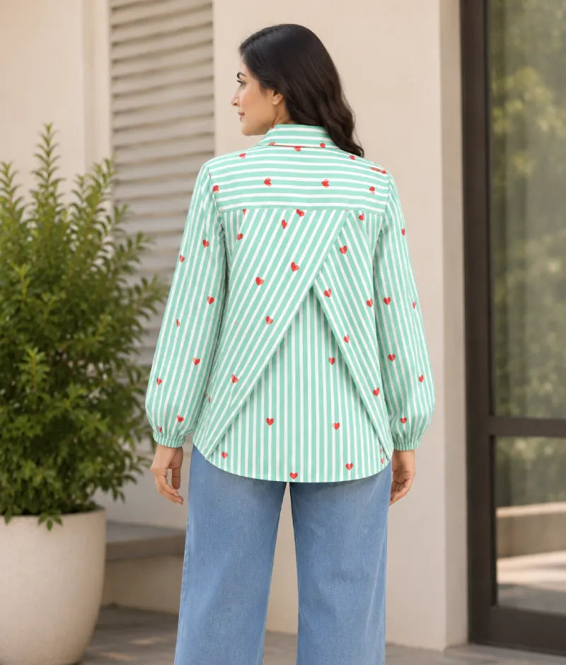 Label Green Printed Shirt