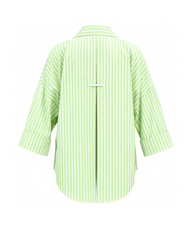 Label Green Stripe Printed Shirt