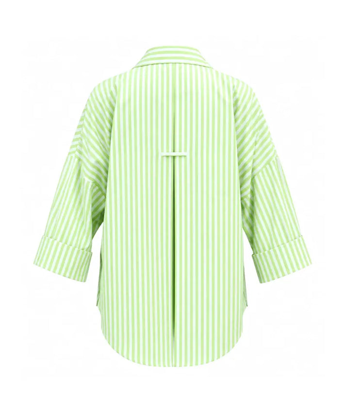 Label Green Stripe Printed Shirt