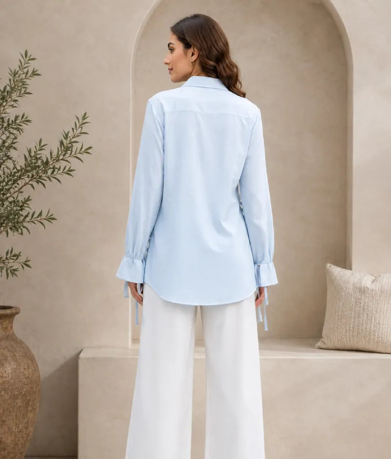 Label Light Blue Linen Shirt
