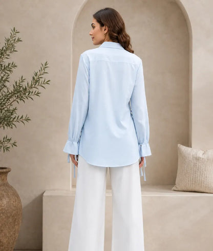 Label Light Blue Linen Shirt