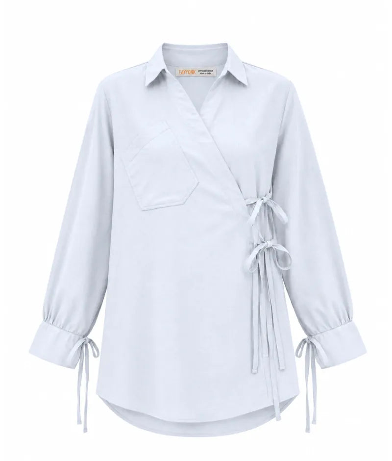 Label Light Blue Linen Shirt