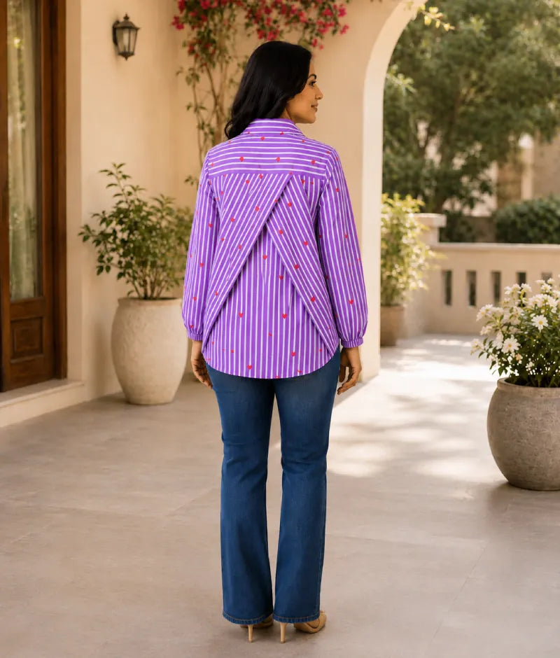 Label Lilac Printed Shirt