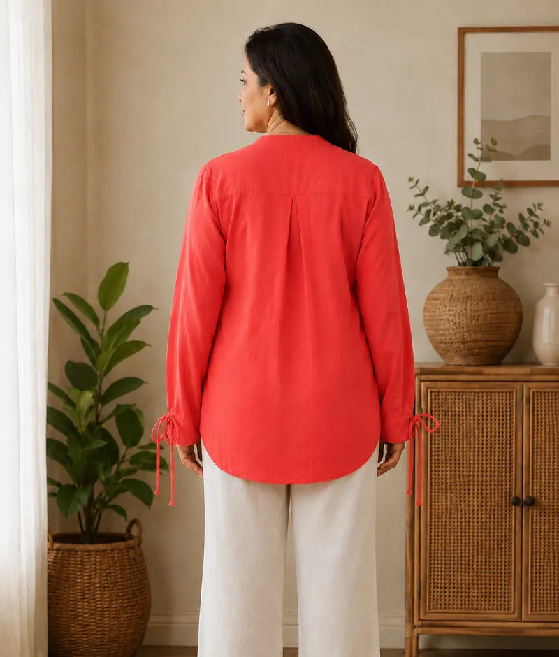Label Orange Linen Shirt