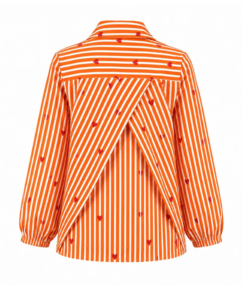 Label Orange Printed Shirt