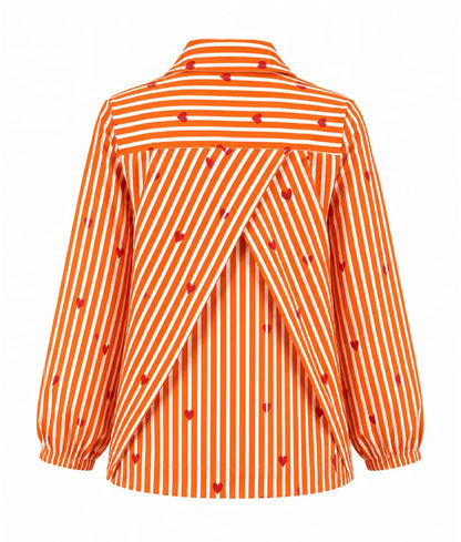 Label Orange Printed Shirt