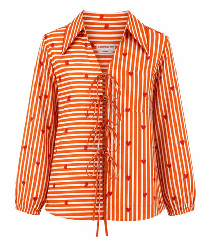 Label Orange Printed Shirt