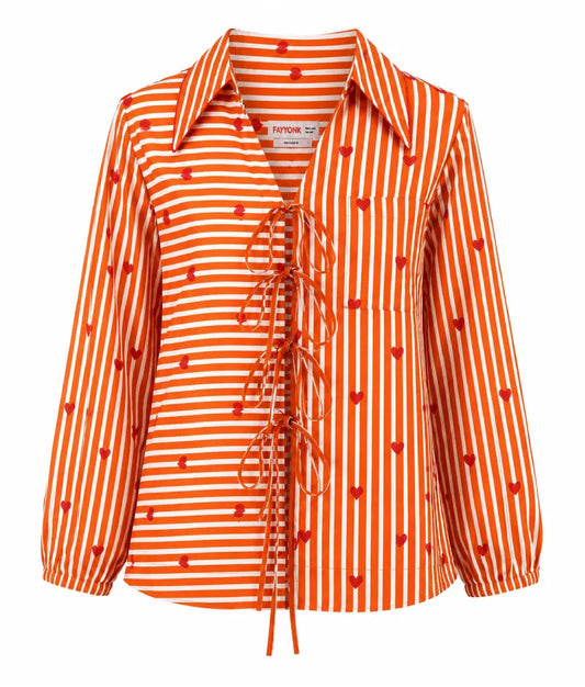 Label Orange Printed Shirt