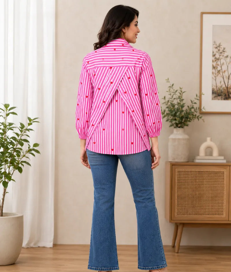 Label Pink Printed Shirt