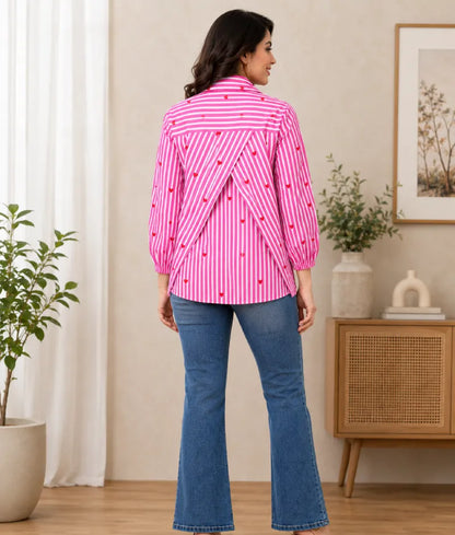 Label Pink Printed Shirt