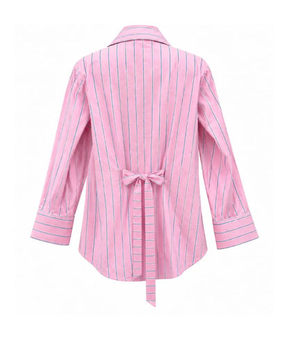Pink Stripe Printed Shirt - Label Pink Stripe Printed Shirt