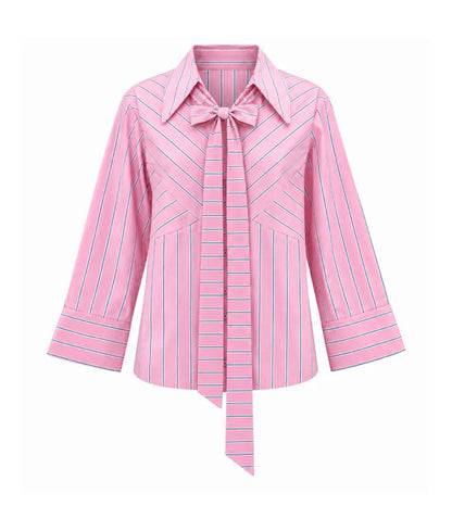 Pink Stripe Printed Shirt - Label Pink Stripe Printed Shirt