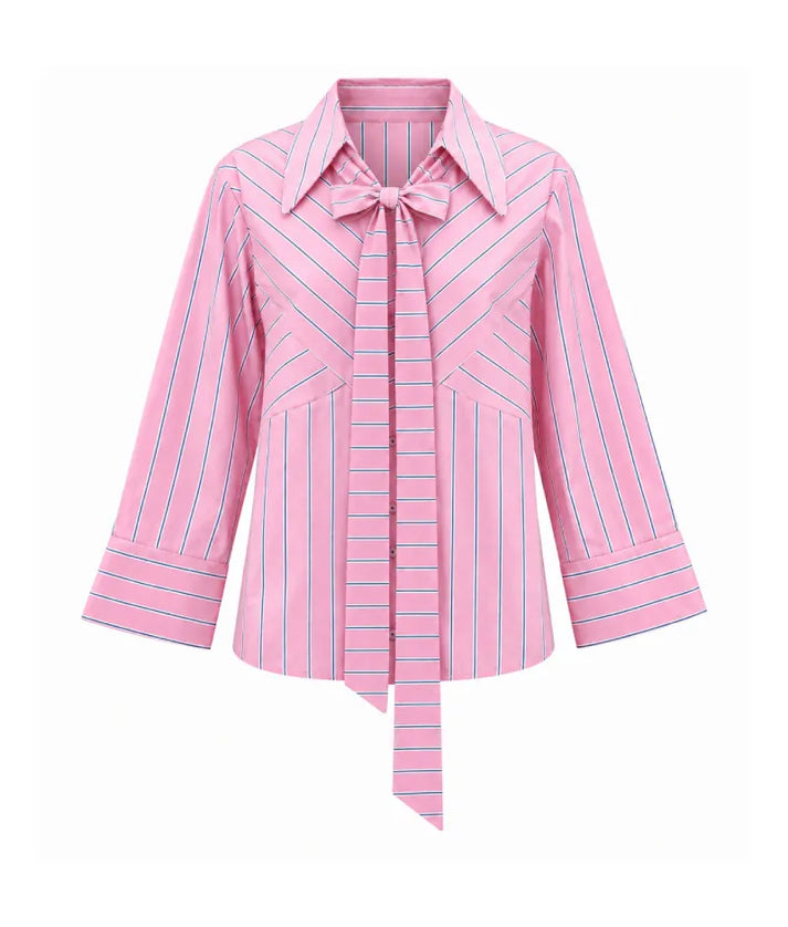 Label Pink Stripe Printed Shirt