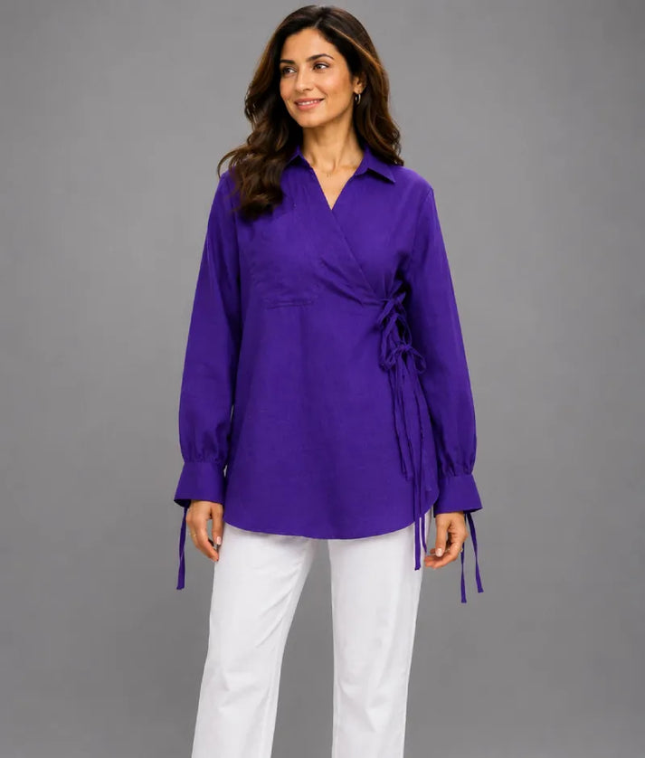Label Royal Blue Linen Shirt
