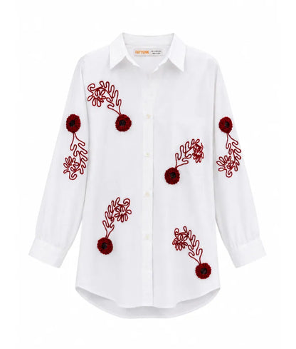 Label White Embroidered Shirt