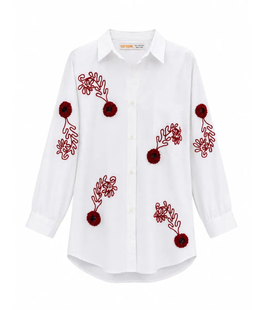 Label White Embroidered Shirt