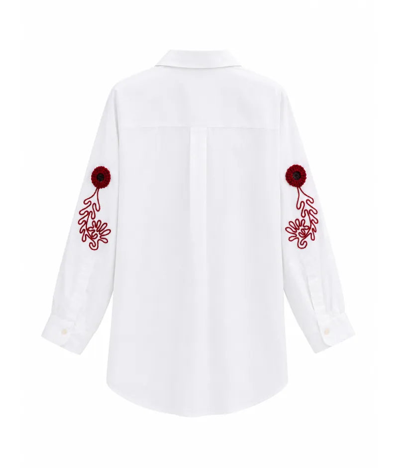 Label White Embroidered Shirt