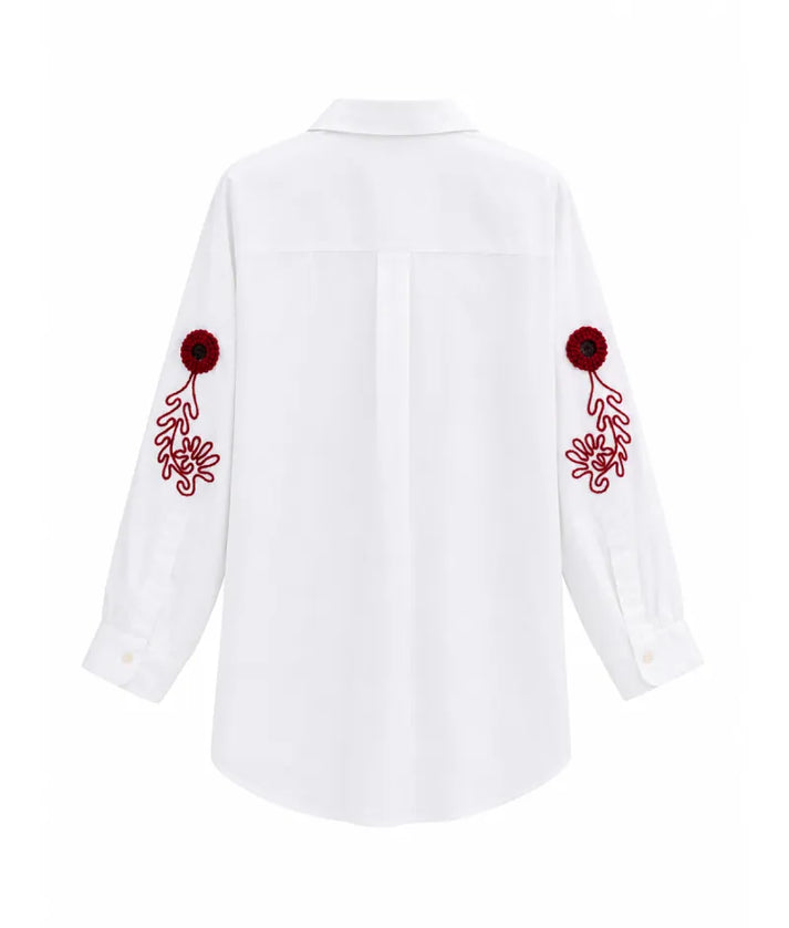 Label White Embroidered Shirt