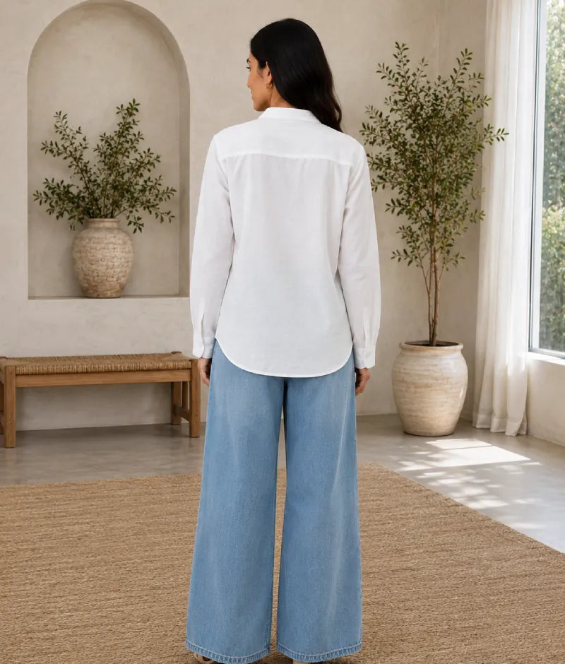 Label White Linen Shirt