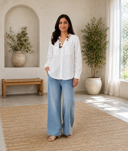 Label White Linen Shirt