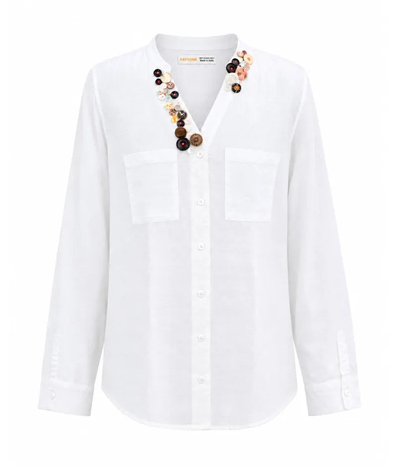 Label White Linen Shirt