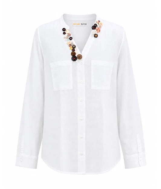 Label White Linen Shirt