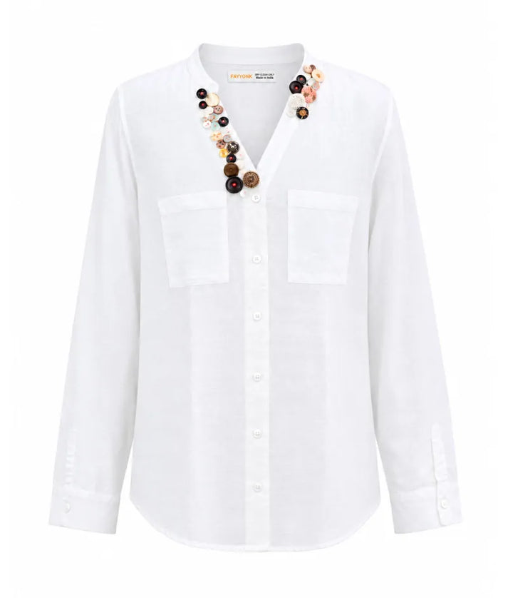 Label White Linen Shirt