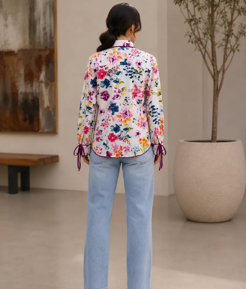 Label White Printed Shirt