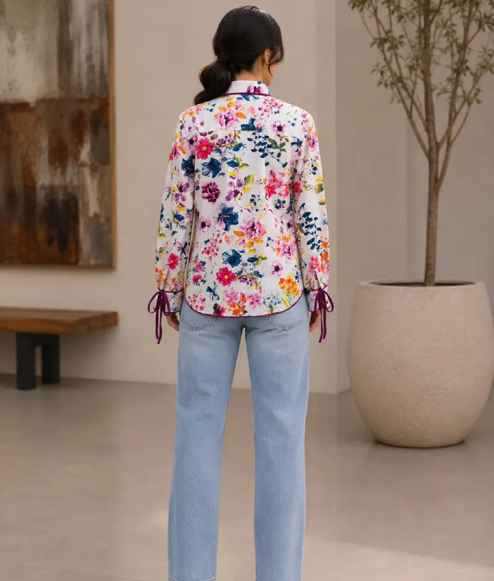 Label White Printed Shirt