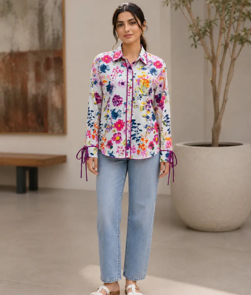 Label White Printed Shirt