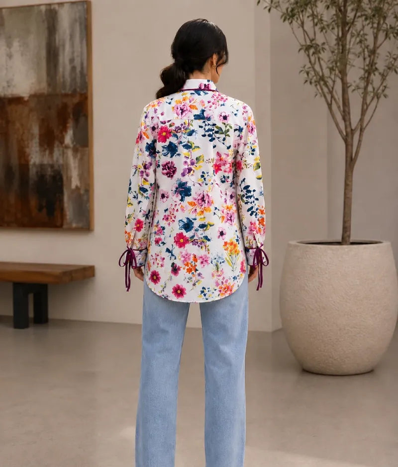 Label White Printed Shirt