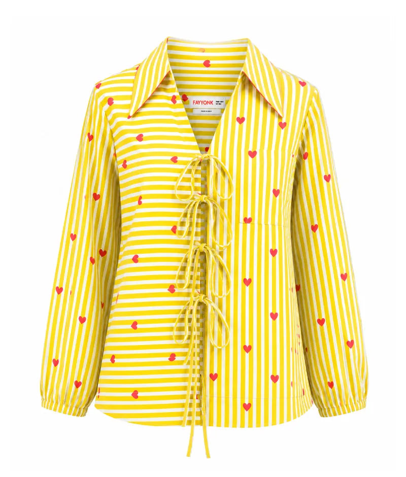 Label Yellow Printed Shirt
