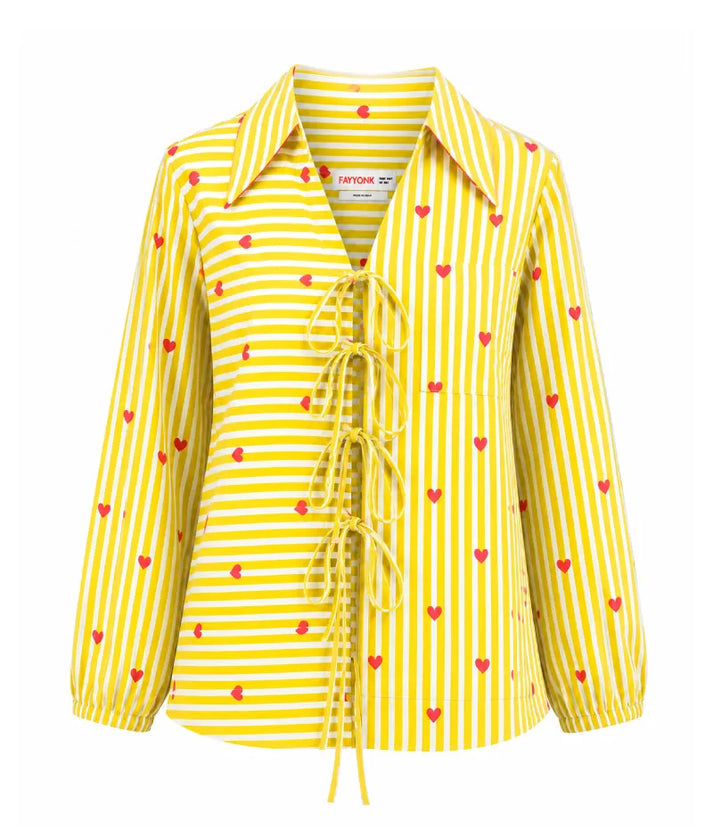 Label Yellow Printed Shirt