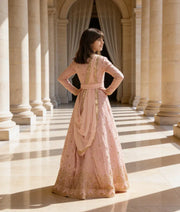 Luxe Baby Pink Thread Embroidery Anarkali