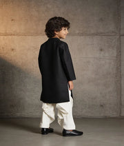 Luxe Black Achkan with Salwar for Boys