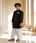 Luxe Black Sherwani with Salwar