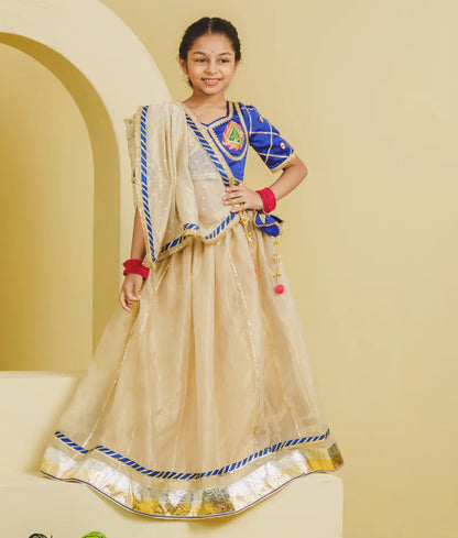 Luxe Blue Aangi Work Choli with Lehenga Set