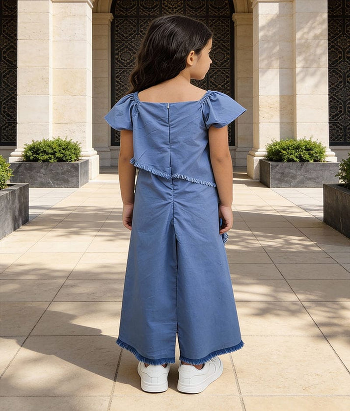 Luxe Blue Demin Jumpsuit for Girls