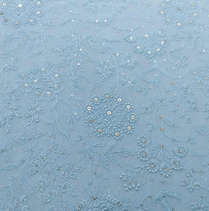 Luxe Blue Embroidered Kurti Lehenga Set