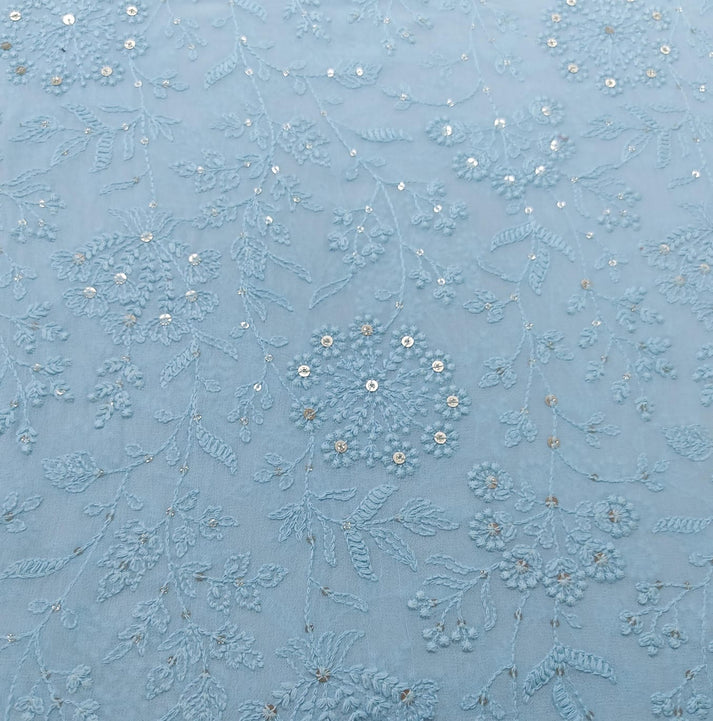 Luxe Blue Embroidered Kurti Lehenga Set