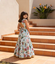 Luxe Blue floral Printed Top and Sharara