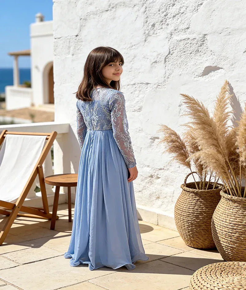 Luxe Blue Georgette Gown