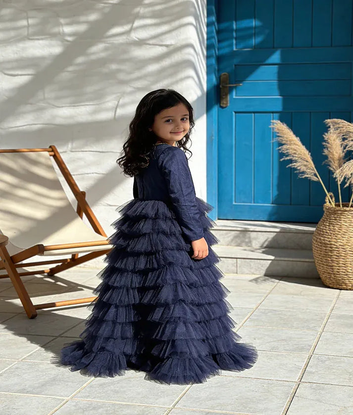 Luxe Blue Net Gown