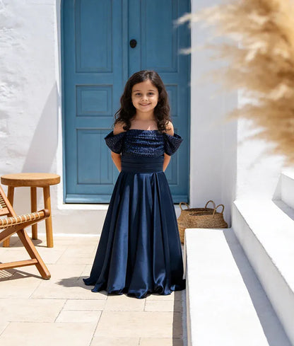 Luxe Blue Sequence embroidery Gown